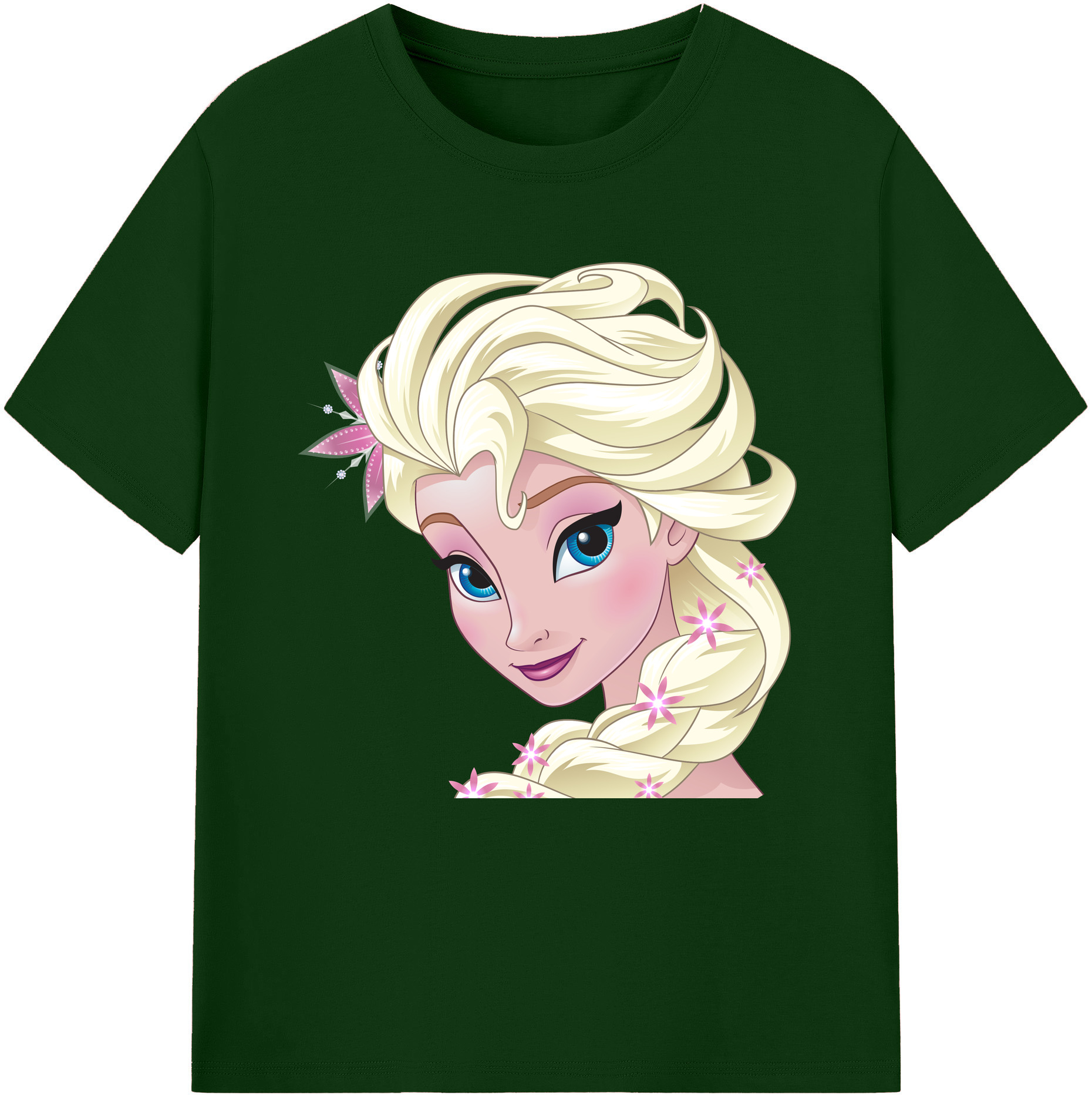 （画像用） アナと雪の女王 アンナ エルサ Frozen Anna Elsa 綿100％半袖Tシャツ（フロントプリント）
